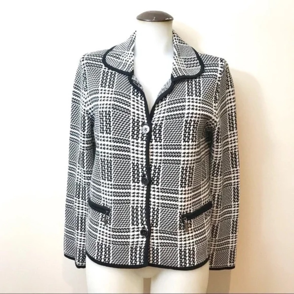 JONES New York Houndstooth Sweater Cardigan